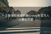 一文看懂权威剖析糖心vlog新官方入口幕后花絮