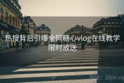 热搜背后引爆全网糖心vlog在线教学限时放送
