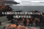专业解码热搜榜首的真相糖心vlog在线教学全程高能