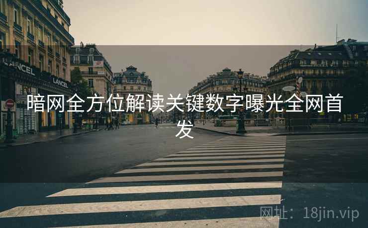 暗网全方位解读关键数字曝光全网首发