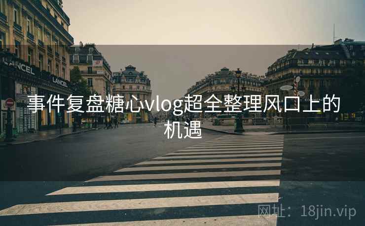事件复盘糖心vlog超全整理风口上的机遇