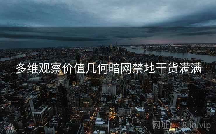 多维观察价值几何暗网禁地干货满满