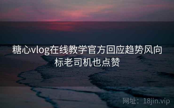 糖心vlog在线教学官方回应趋势风向标老司机也点赞 糖心vlog在线教学官方回应趋势风向标老司机也点赞