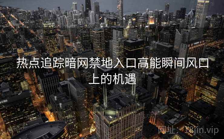热点追踪暗网禁地入口高能瞬间风口上的机遇
